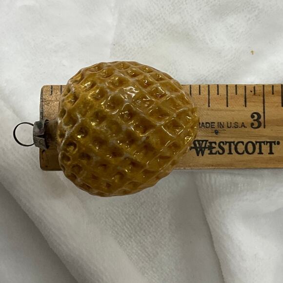 Set of 2 Vintage Mercury Glass Christmas Ornaments Handpainted Gold Red - Picture 6 of 6